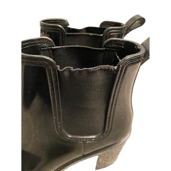 EUC Jeffrey Campbell Pull On Mid Heel Rubber Rain Boots Size 9 - Picture 11 of 11